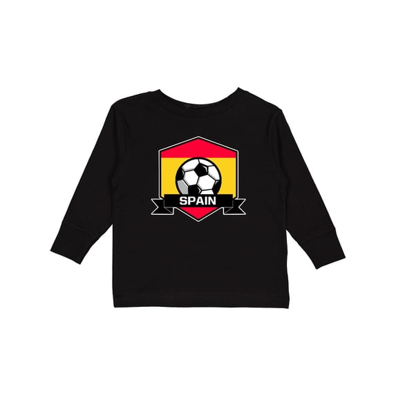 Inktastic Soccer Spain Flag Banner Boys or Girls Long Sleeve Toddler T-Shirt