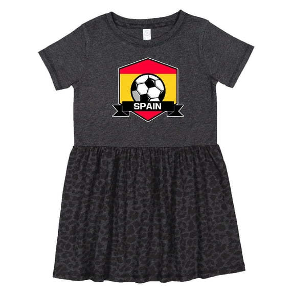 Inktastic Soccer Spain Flag Banner Girls Toddler Dress