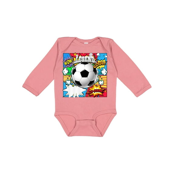 Inktastic Soccer Superhero Boys or Girls Long Sleeve Baby Bodysuit