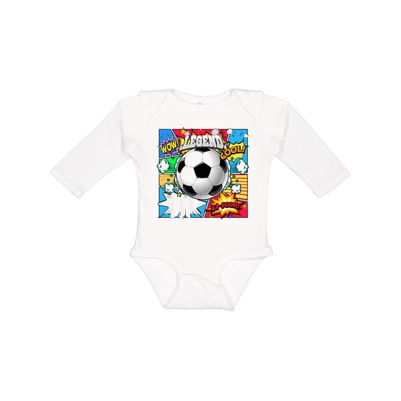 Inktastic Soccer Superhero Boys or Girls Long Sleeve Baby Bodysuit