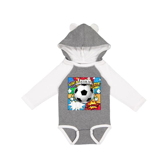 Inktastic Soccer Superhero Boys or Girls Long Sleeve Baby Bodysuit