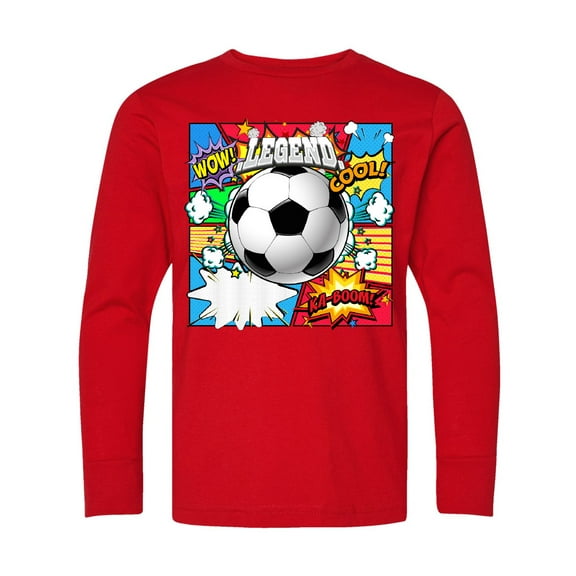 Inktastic Soccer Superhero Long Sleeve Youth T-Shirt