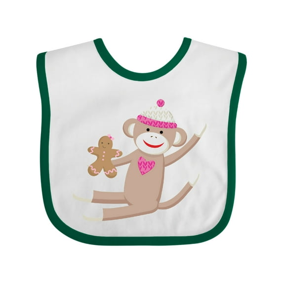 Inktastic Sock Monkey Gingerbread Boys or Girls Baby Bib