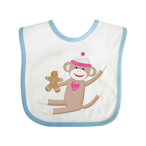 Inktastic Sock Monkey Gingerbread Boys or Girls Baby Bib