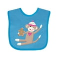 thumbnail image 1 of Inktastic Sock Monkey Gingerbread Boys or Girls Baby Bib, 1 of 4