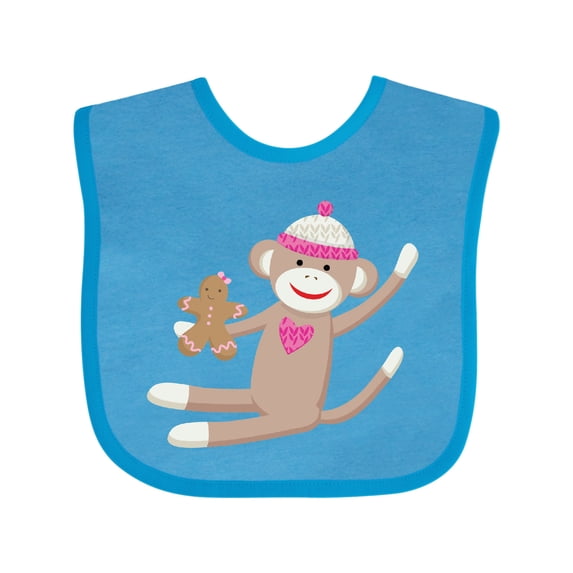 Inktastic Sock Monkey Gingerbread Boys or Girls Baby Bib