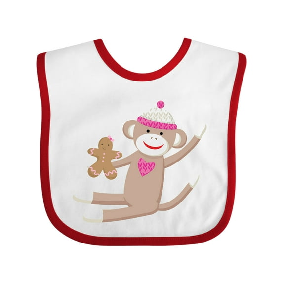 Inktastic Sock Monkey Gingerbread Boys or Girls Baby Bib
