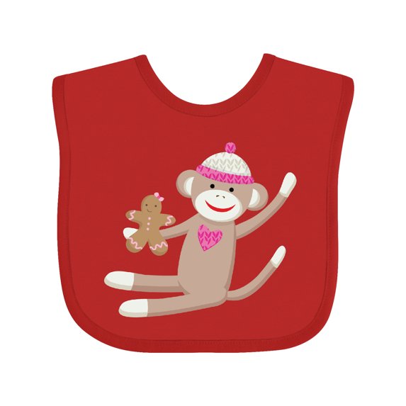 Inktastic Sock Monkey Gingerbread Boys or Girls Baby Bib