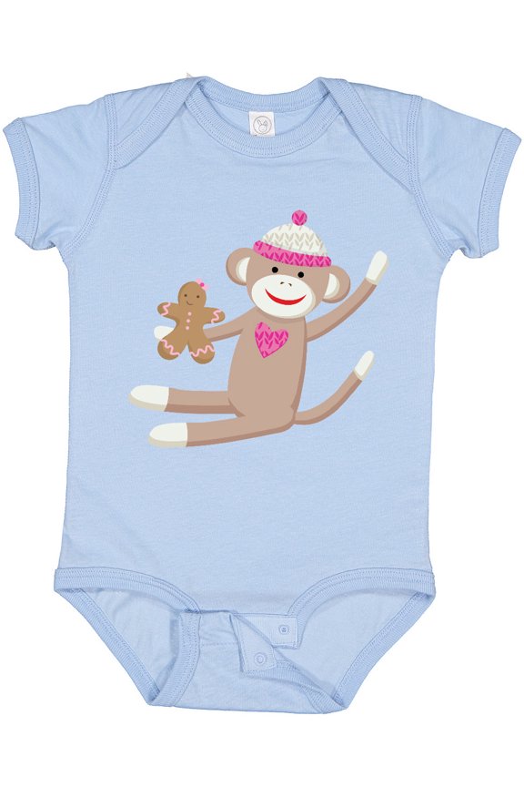 Sock Monkey Gingerbread Boys or Girls Baby Bodysuit