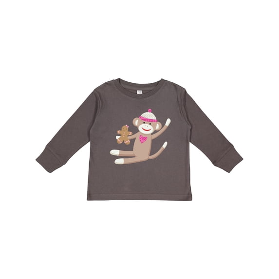 Inktastic Sock Monkey Gingerbread Boys or Girls Long Sleeve Toddler T-Shirt