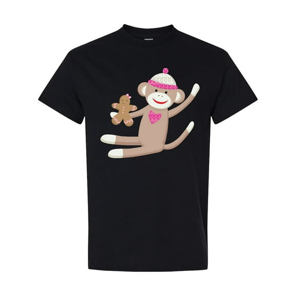 Inktastic Sock Monkey Gingerbread T-Shirt
