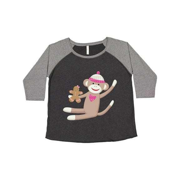 Inktastic Sock Monkey Gingerbread Women's Plus Size T-Shirt