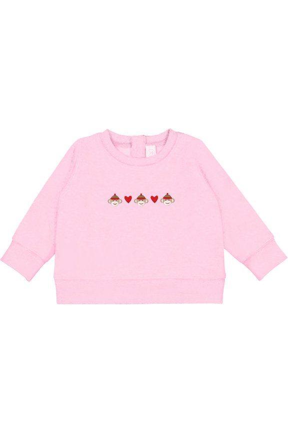 Sock Monkey Heart Border Baby Sweatshirt