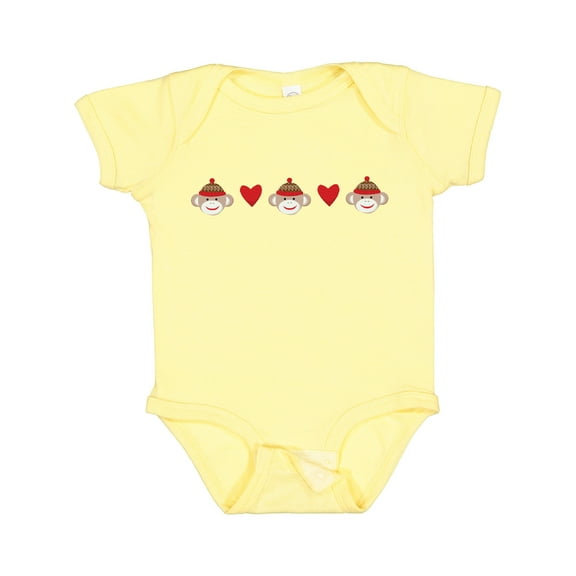 Inktastic Sock Monkey Heart Border Boys or Girls Baby Bodysuit