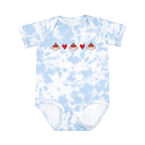 Inktastic Sock Monkey Heart Border Boys or Girls Baby Bodysuit