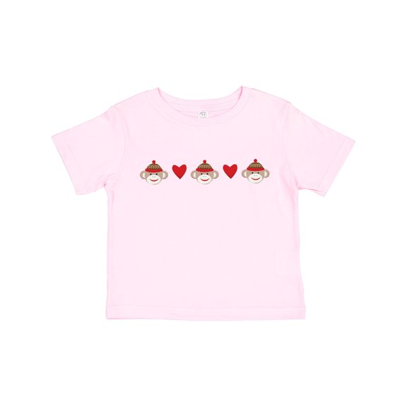 Inktastic Sock Monkey Heart Border Boys or Girls Toddler T-Shirt