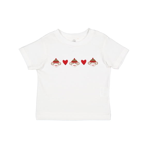Inktastic Sock Monkey Heart Border Boys or Girls Toddler T-Shirt