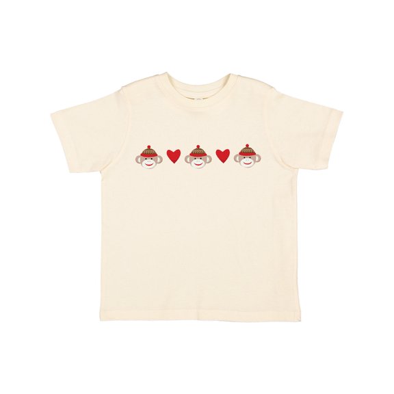Inktastic Sock Monkey Heart Border Boys or Girls Toddler T-Shirt