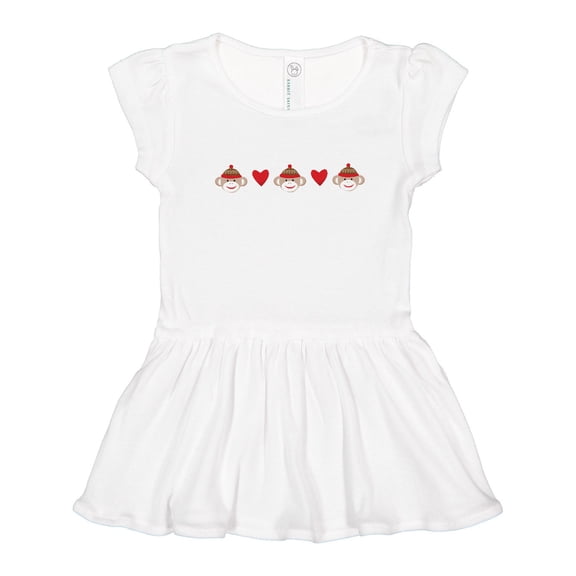 Inktastic Sock Monkey Heart Border Girls Toddler Dress