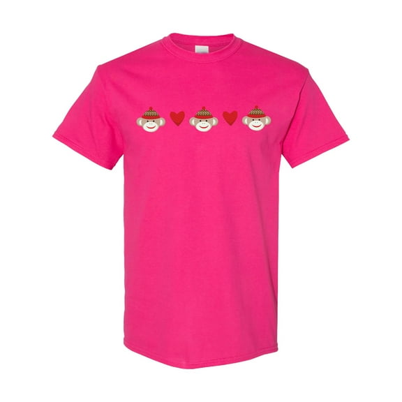 Inktastic Sock Monkey Heart Border T-Shirt