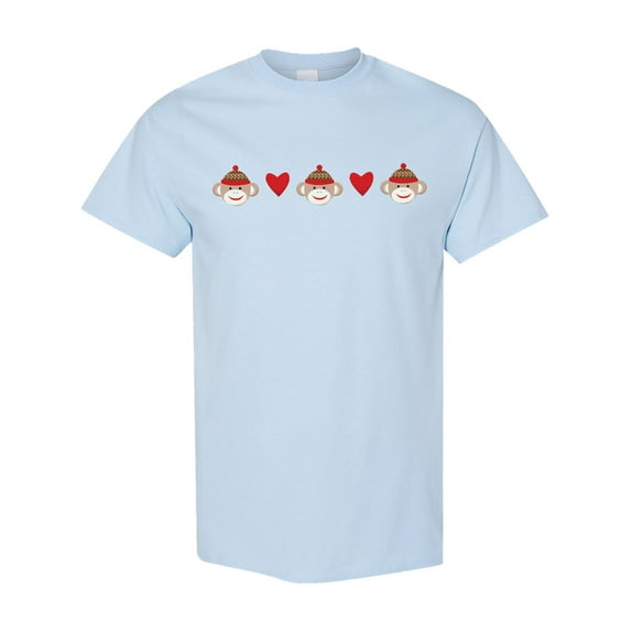 Inktastic Sock Monkey Heart Border T-Shirt