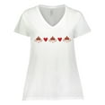 thumbnail image 1 of Inktastic Sock Monkey Heart Border Women's Plus Size V-Neck T-Shirt, 1 of 5