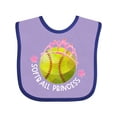 thumbnail image 1 of Inktastic Softball Princess- Tiara Girls Baby Bib, 1 of 4