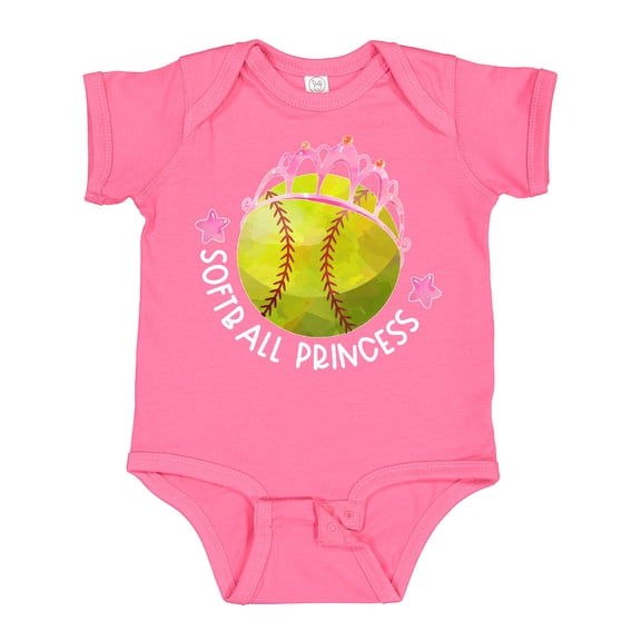 Inktastic Softball Princess- Tiara Girls Baby Bodysuit
