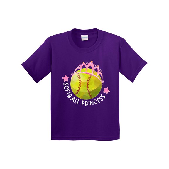 Inktastic Softball Princess Tiara Youth T-Shirt