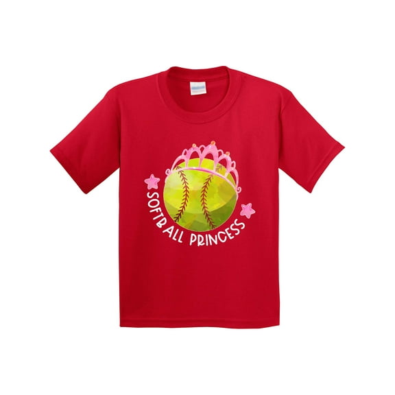Inktastic Softball Princess Tiara Youth T-Shirt