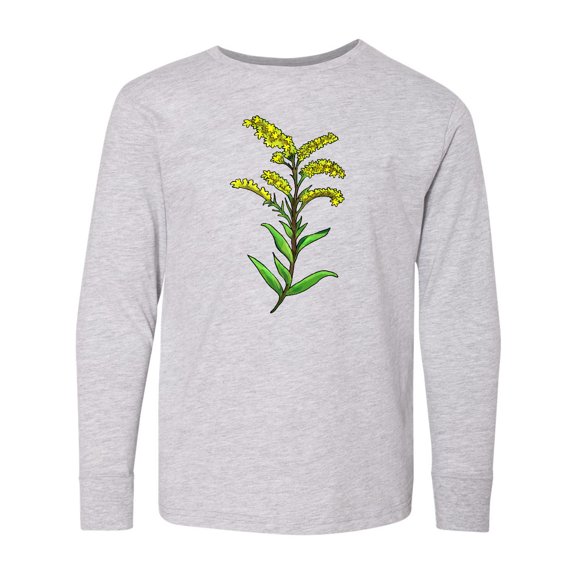 Inktastic Solidago Goldenrod Wildflowers Long Sleeve Youth T-Shirt