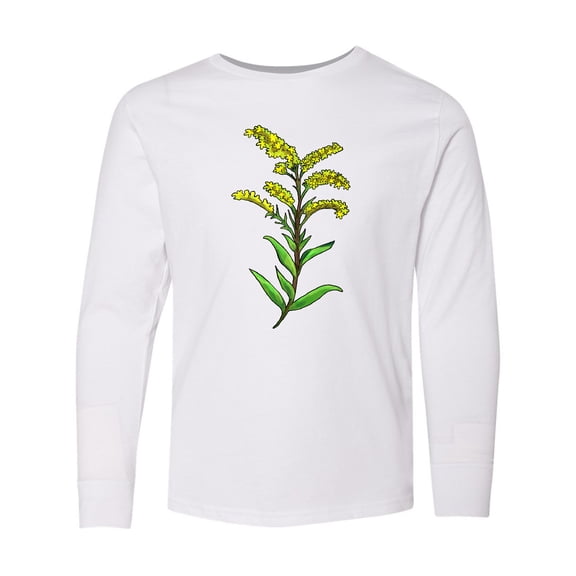 Inktastic Solidago Goldenrod Wildflowers Long Sleeve Youth T-Shirt