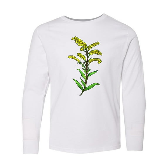Inktastic Solidago Goldenrod Wildflowers Long Sleeve Youth T-Shirt