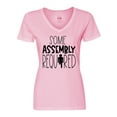 thumbnail image 1 of Inktastic Some Assembly Required Right Leg Amputee Women's V-Neck T-Shirt, 1 of 5