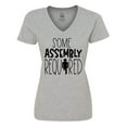 thumbnail image 1 of Inktastic Some Assembly Required Right Leg Amputee Women's V-Neck T-Shirt, 1 of 5