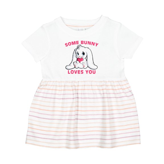 Inktastic Some Bunny Loves You Girls Baby Dress