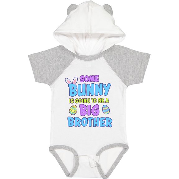 Inktastic Some Bunny is Going to Be a Big Brother with Bunny Ears and Eggs Boys Baby Bodysuit