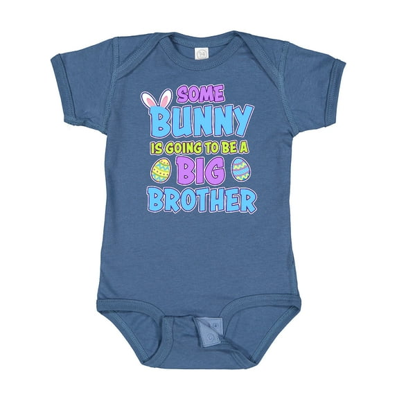 Inktastic Some Bunny is Going to Be a Big Brother with Bunny Ears and Eggs Boys Baby Bodysuit