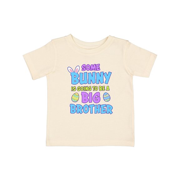 Inktastic Some Bunny is Going to Be a Big Brother with Bunny Ears and Eggs Boys Baby T-Shirt