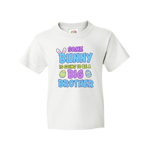 Inktastic Some Bunny is Going to Be a Big Brother with Bunny Ears and Eggs Youth T-Shirt