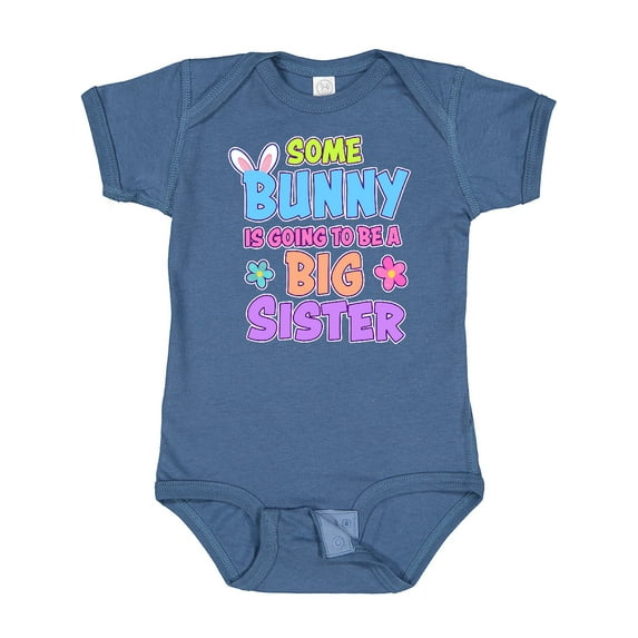 Inktastic Some Bunny is Going to Be a Big Sister with Bunny Ears and Flowers Girls Baby Bodysuit