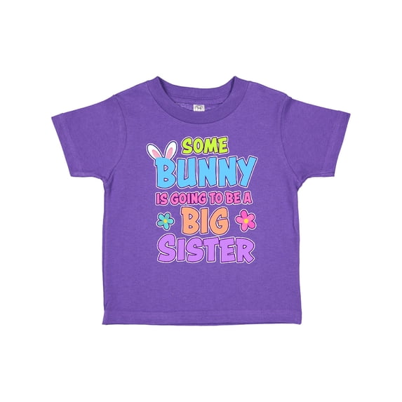 Inktastic Some Bunny is Going to Be a Big Sister with Bunny Ears and Flowers Girls Toddler T-Shirt