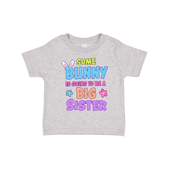 Inktastic Some Bunny is Going to Be a Big Sister with Bunny Ears and Flowers Girls Toddler T-Shirt