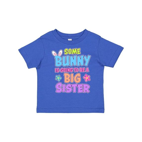 Inktastic Some Bunny is Going to Be a Big Sister with Bunny Ears and Flowers Girls Toddler T-Shirt