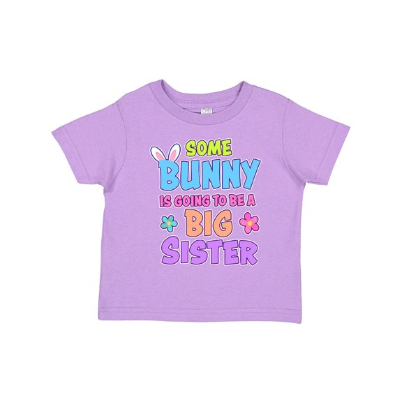 Inktastic Some Bunny is Going to Be a Big Sister with Bunny Ears and Flowers Girls Toddler T-Shirt