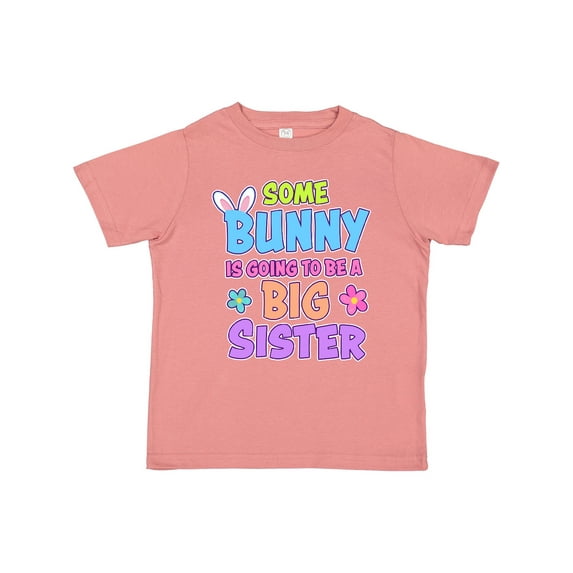 Inktastic Some Bunny is Going to Be a Big Sister with Bunny Ears and Flowers Girls Toddler T-Shirt