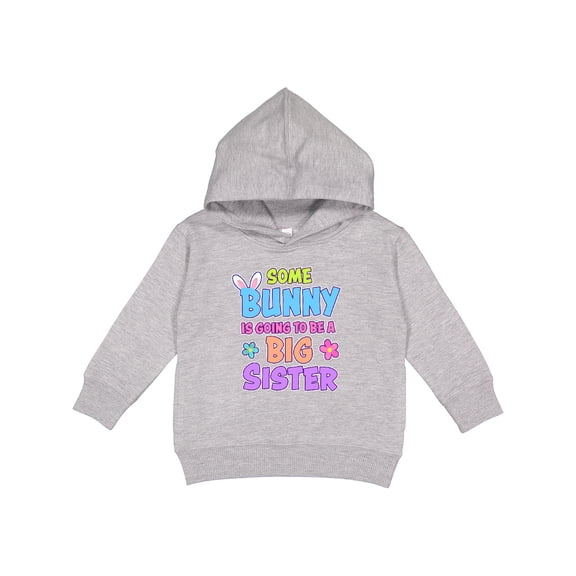 Inktastic Some Bunny is Going to Be a Big Sister with Bunny Ears and Flowers Toddler Hoodie