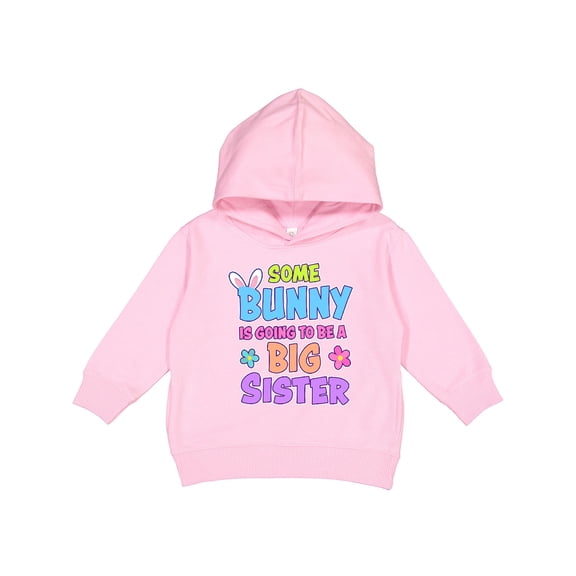 Inktastic Some Bunny is Going to Be a Big Sister with Bunny Ears and Flowers Toddler Hoodie