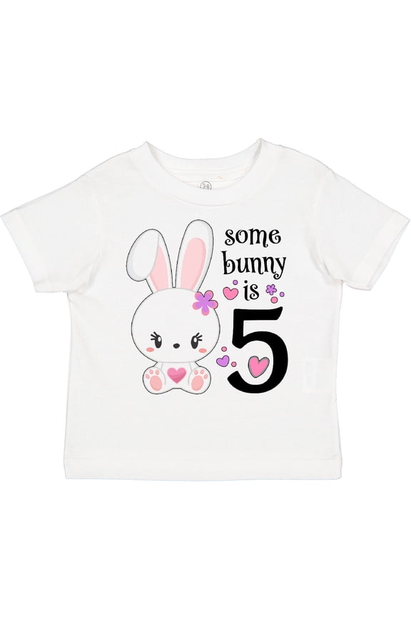 Somebunny is Five 5th Birthday Bunny Boys or Girls Toddler T-Shirt