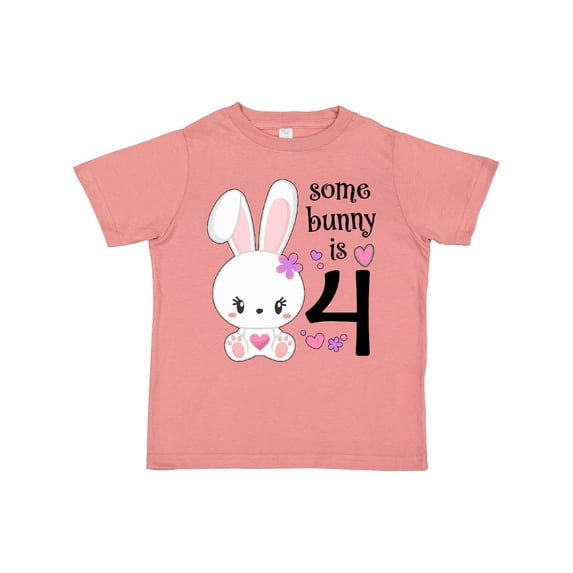 Inktastic Somebunny is Four 4th Birthday Bunny Boys or Girls Toddler T-Shirt